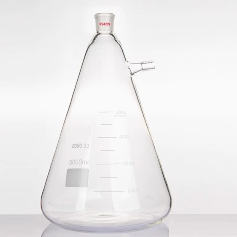 5000ml Filtering Conical Flask, Side Arm - Borosilicate Glass 24# - Image 1 of 1