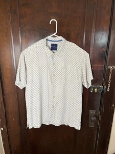 Camisa Tommy Bahama Para Hombres Grande Abotonada Campamento Informal Geo Cuadrado Punto Patrón - Imagen 1 de 10