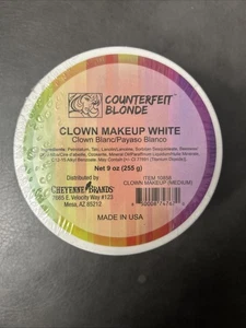 Maquillaje de payaso blanco rubio falsificado Cheyenne Brands 18 oz está sellado -CC - Imagen 1 de 2