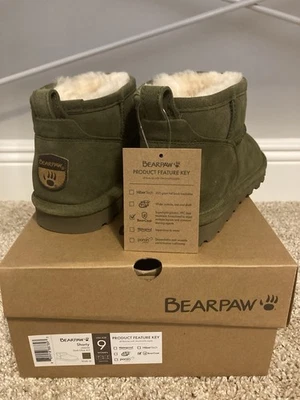 Новый в коробке размер 9 М Bearpaw «Коротышка» ботинок темно оливковые ботинки - Изображение 1 из 4