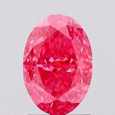 Lab Grown Oval 1.58 Fancy Vivid Pink VS1 Certified Lab Grown CVD Diamond - Image 1 of 4