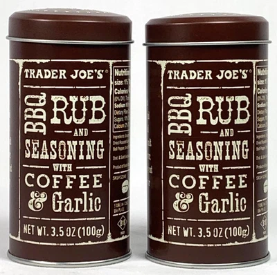 2X Trader Joe's BBQ Rub & Seasoning with Coffee & Garlic 3.5oz Can 11/26 - Image 1 of 4