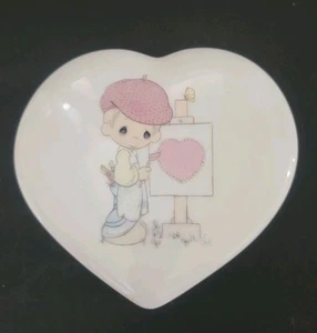 1985 Enesco Precious Moments Ceramic "Touched So Many Hearts" Trinket 3.25" Box - Picture 1 of 5
