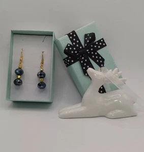 Black And Gold Color Earrings Free Box 920 - Picture 1 of 5