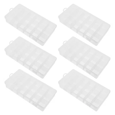  6pcs Plastic Storage Containers: Stackable Transparent Boxes with Lids - 18 - Image 1 of 4