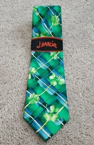 NWT J. Garcia Tie Malachite Valley Collection fifty-Nine Green 4-Leaf Clover - Picture 1 of 6