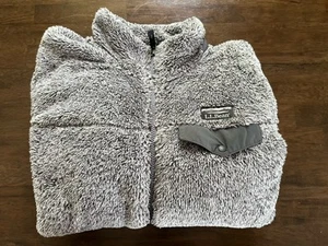 LL Bean Women’s Hi-Pile Fleece Sherpa Jacket Gray Size 2XL 508660 - Picture 1 of 17