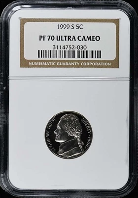 1999-S Jefferson Nickel 5C NGC PR70DCAM - Image 1 of 2