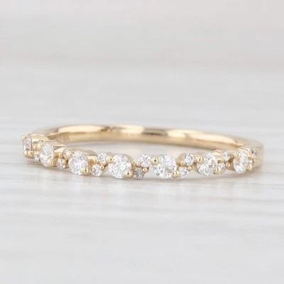 New 0.25ctw Diamond Wedding Band 14k Yellow Gold Stackable Anniversary Ring 6.25 - Image 1 of 4
