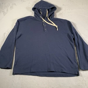 Carbon 2 Cobalt Henley Hoodie Mens XL Sweatshirt Pullover Blue 100% Cotton - Picture 1 of 10