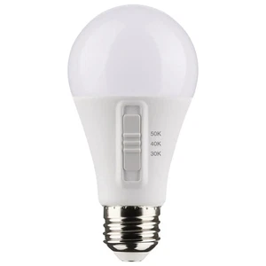 12 Watt A19 LED - Medium Base - CCT Selectable - White Finish - 90 CRI - 120 Vol - Picture 1 of 6