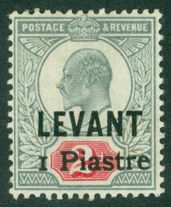 SG 15 Levante Británico 1906 (2 de julio) emitido en Beyrout. 1pi en 2d gris-verde y... - Imagen 1 de 2
