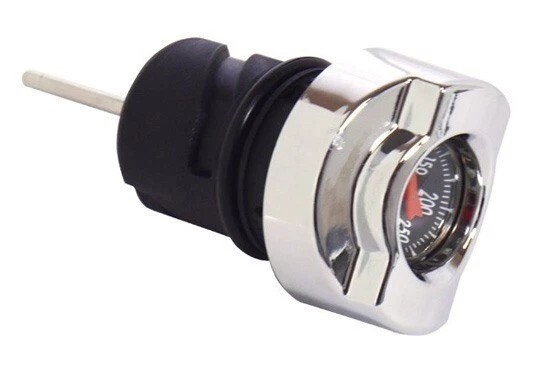 Termômetro de temperatura V-Factor 88017 cromado preto vareta de óleo Sportster 04-22 - Imagem 1 de 2