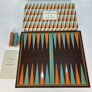 Ridley's Games Room Backgammon Set Classic Board Game Strategy Orange Turquoise - Picture 1 of 12
