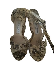 Jimmy Choo Connor Keilsandaletten Schlangenleder 37 - Bild 1 von 4