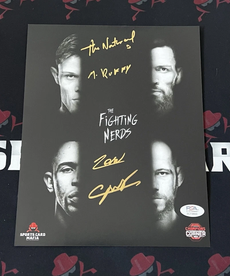 Fighting Nerds Autographed UFC MMA 8x10 Photo Full Auto PSA DNA COA All 4 - Image 1 of 4