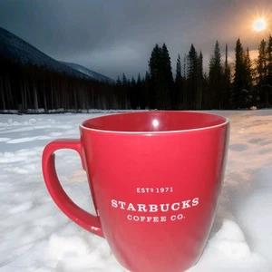 Starbucks Red Mug Tasse 18 0z Vintage 2007 "Est 1971 Starbucks Coffee Large - Bild 1 von 9