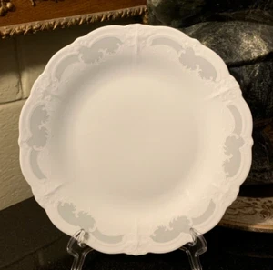 Tirschenreuth Baronesse Orleans 10 1/4" Dinner Plate Embossed w/Gray Germany - Picture 1 of 9