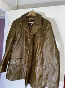 Vtg 70s Puritan Leather Coat Jacket Faux Fur Zip Out Liner Donnie Brasco Sz44 - Picture 1 of 10