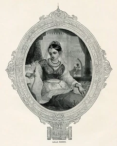 Lalla Rookh beautiful India woman bride ornamental, 1892 romantic art print - Picture 1 of 3