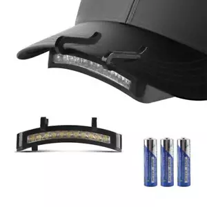 LED Clip On Hat Cap Light +Battery Head Lamp Headlamp Headlight Fishing Torch - Picture 1 of 12