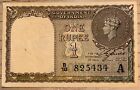 India 1 Rupee Banknote 1940 British India - King George Vi