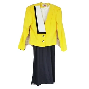 Betsys Things Womens Vintage Skirt Suit Dress Linen Size L - Picture 1 of 12