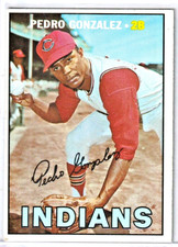 Pedro Gonzalez Cleveland Indians 1967 Topps Baseball Card #424(SET BREAK) B