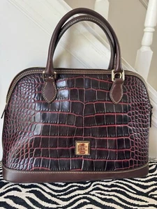 Dooney & Bourke Crocodile Satchel-Deana Bordeaux NWT - Picture 1 of 7
