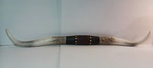 Western Americana Steer Large Rustic Studded Longhorn Wall Decor Resin 40.25" Lg - Picture 1 of 8