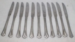11 Cuchillos de Cena Pfaltzgraff Ashcroft Cubiertos de Acero Inoxidable Punta de Ventilador USADOS - Imagen 1 de 5