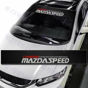 53" Mazda Speed Racing Front Windshield Carbon Fiber Vinyl Banner Decal Sticker - Picture 1 of 6