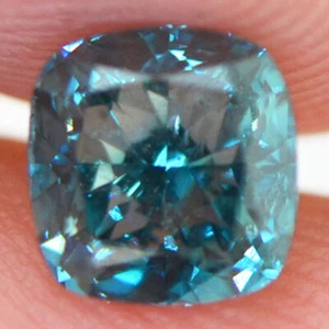 Loose Cushion Shape Diamond Fancy Blue Color VS1 Certified Enhanced 1.01 Carat - Picture 1 of 9