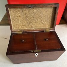 ANTIQUE MAHOGANY SARCOPHAGUS TEA CADDY 2 CADDIES IN LOVELY CONDITION