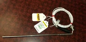 THERMOCOUPLE, WATLOW Type J, 1/4" SS Sheath, 12" Probe, 8' Leads, Bayonet UNUSED - Picture 1 of 6