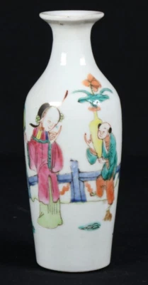 Antike Porzellan Vase China Qing Dynastie famille rose 19. Jh. porcelain vase - Bild 1 von 4