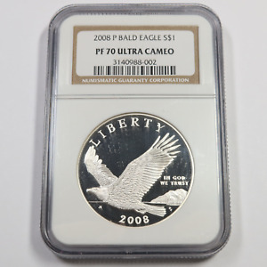 2008 P NGC PF70 UCAM - Silver $1 Bald Eagle Commemorative Coin #47054A