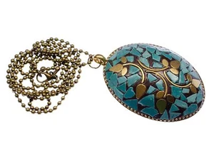 Bronze Medallion Necklace 80cm Boho Branch Floral Miniblings Necklace Pendant - Picture 1 of 4