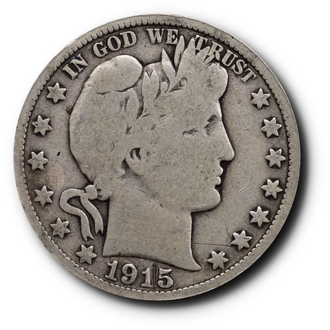1915 D Barber Half Dollar Silver 50C Cover