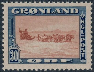 GROENLANDIA. 1945. #15. The American Issue. Equipo de perros de 30 Øre. VF MNH (PK2441) - Imagen 1 de 1