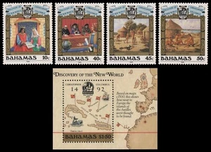Bahamas 1988 - Mi-Nr. 667-670 & Block 53 ** - MNH - Schiffe / Ships - Columbus - Bild 1 von 1