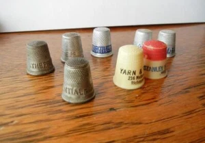 7 dedales publicitarios Prudential Stanley Watkins Crys-Tal-Lac hilo de pintura - Imagen 1 de 5