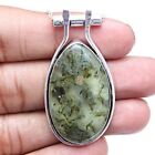 Prehnite Pendant Sterling Silver Gemstone 925 Lot Plated Necklace Natural Multi