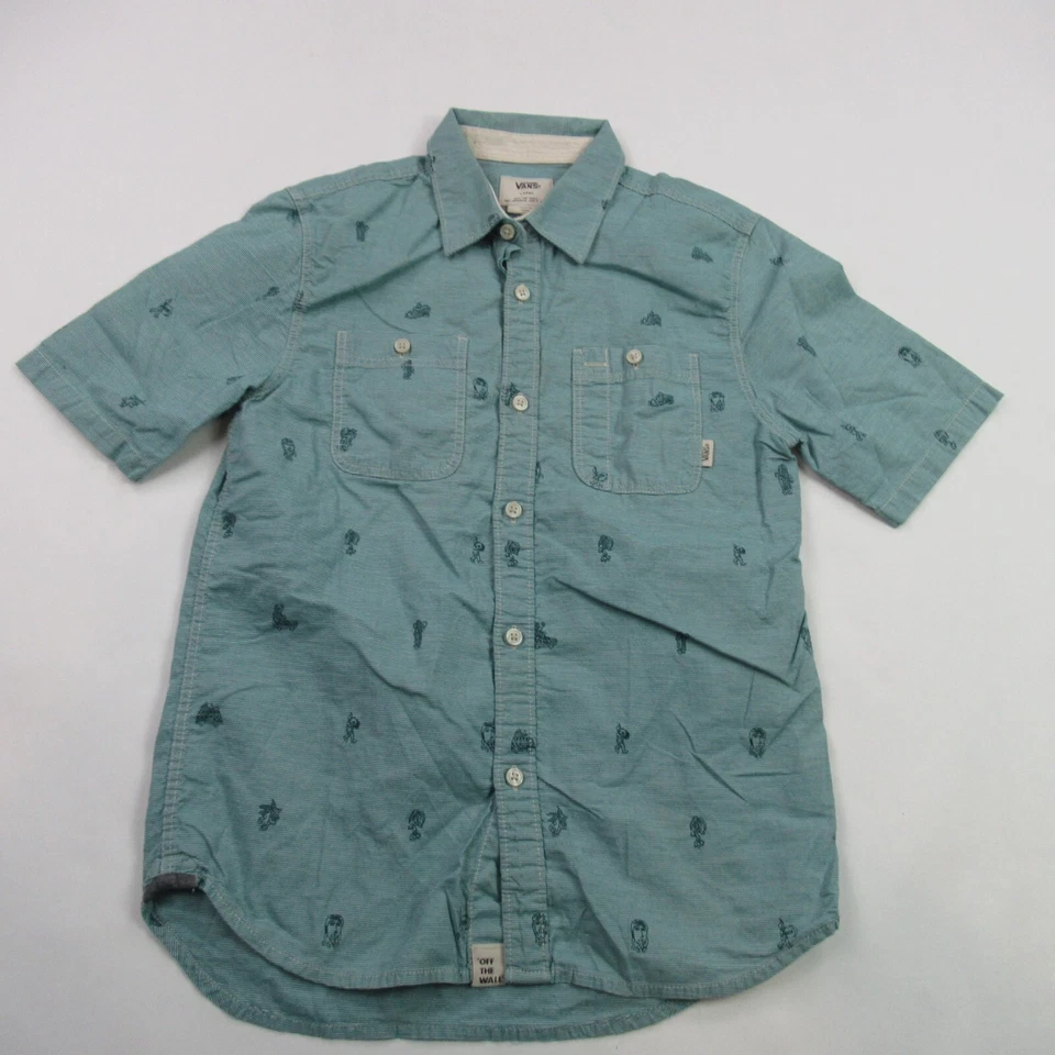 Vans Shirt Boys Large Short Sleeve Casual Button Front Pockets Lightweight - Image 1 of 4