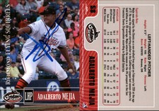 Adalberto Mejia Signed 2014 Grandstand Richmond Flying Squirrels  Card Auto AU