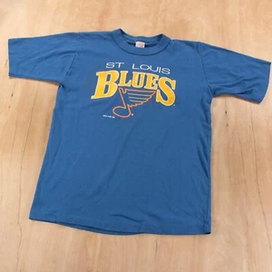 ARTEX St. Louis Blues NHL hockey t-shirt YOUTH LARGE vtg 80s usa single stitch - Picture 1 of 6