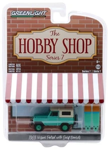 1:64 GreenLight *HOBBY SHOP 7* GREEN 1969 NISSAN Patrol 4x4 w/Surfboards *NIP* - Picture 1 of 1