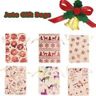 Sack Snowman Candy Organizer Drawstring Pouch Merry Christmas Jute Gift Bags