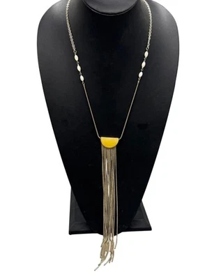 Collar de borla con flecos del mercado negro de la Casa Blanca colgante amarillo WHBM Foto 1 de 4