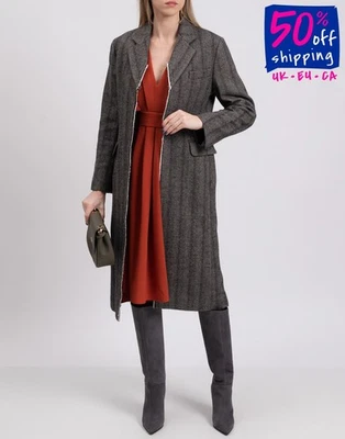 RRP €2370 STELLA McCARTNEY Coat IT36 US0-2 UK4 XXS Wool Blend Herringbone Lined  - Image 1 of 4